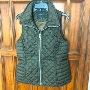 Olive quilted vest